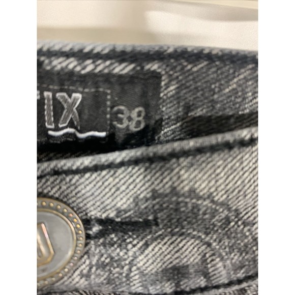 Jeanetix Blue Jean Shorts Sz 38 Money Logo All Over Print - Picture 4 of 10